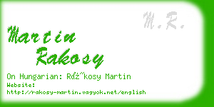martin rakosy business card